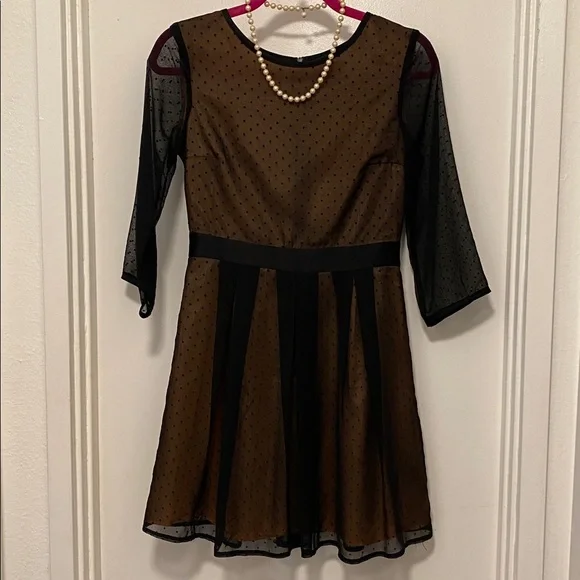 H&M Black and Tan Sheer Dress - Picture 2 of 11
